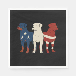 Servilleta De Papel Rottweiler 4 de julio Perro Lover Hombres Bandera