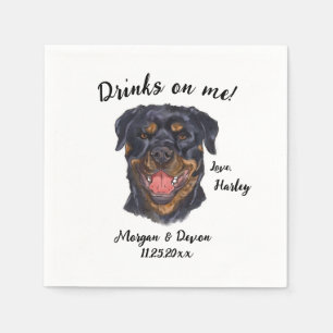 Servilleta De Papel Rottweiler Cocktail Napkin