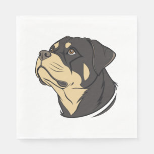 Servilleta De Papel Rottweiler Dog Art