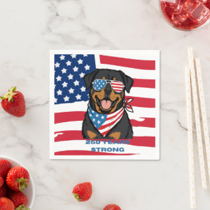 Servilleta De Papel Rottweiler Patriótico