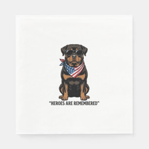 Servilleta De Papel Rottweiler Patriótico Perro Héroe Diseño Vintage_1
