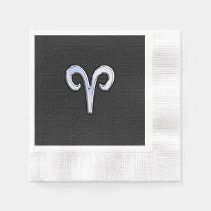 Servilleta De Papel Rótulo cromado moderno como Aries Zodiac