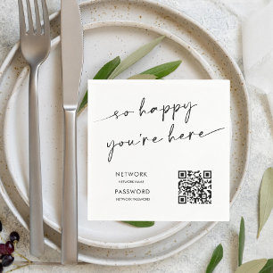 Servilleta De Papel Rótulo de Boda de contraseñas WiFi moderno de moda