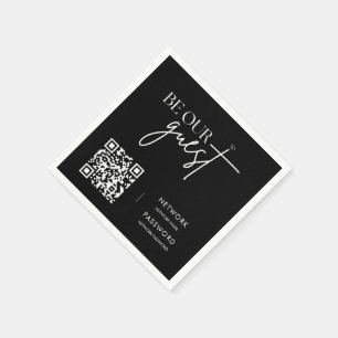 Servilleta De Papel Rótulo de Boda de contraseñas WiFi moderno Minimal