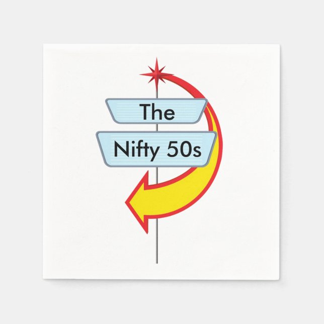 Servilleta De Papel Rótulo Diner 2 de los años 50 (Anverso)