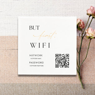 Servilleta De Papel Rótulo minimalista moderno de Boda de contraseñas