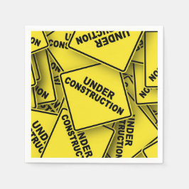 Servilleta De Papel Rótulos de construcción en curso