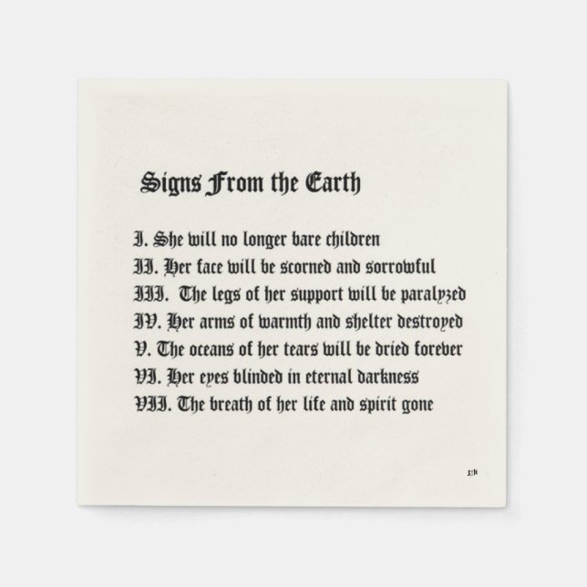 Servilleta De Papel Rótulos de la Tierra (Anverso)