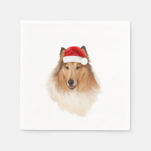 Servilleta De Papel Rough Collie A & M Holiday Napkin