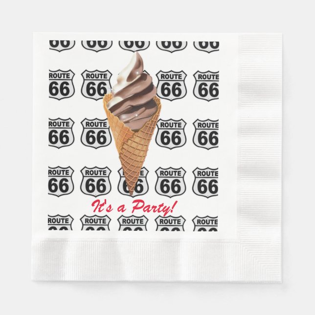 Servilleta De Papel Route 66 ice cream napkin (Anverso)