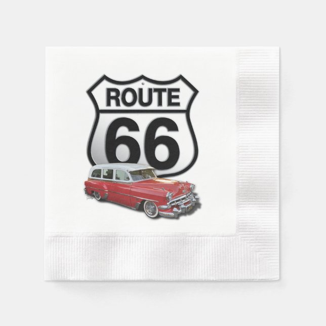 Servilleta De Papel Route 66 Sign (Anverso)