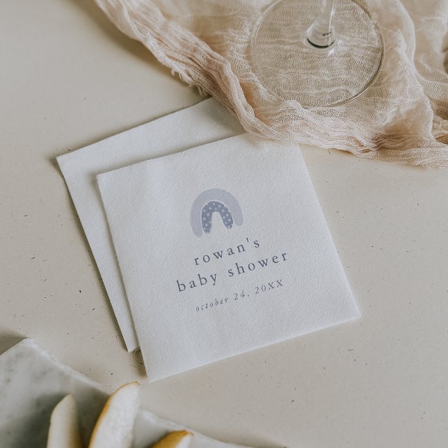 Servilleta De Papel ROWAN Summer Boy Blue Boho Rainbow Baby Shower (ROWAN Summer Boy Blue Boho Rainbow Baby Shower Napkins)