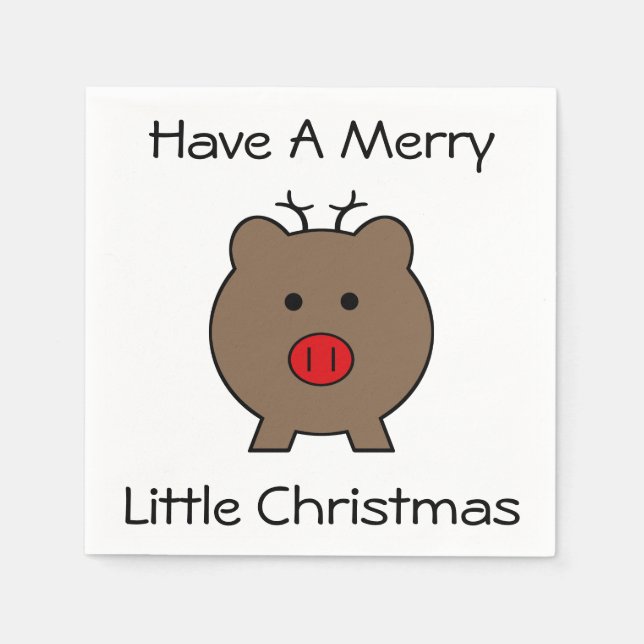 Servilleta De Papel Roy el cerdo de los Navidades (Anverso)