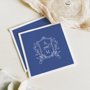 Servilleta De Papel Royal Azul Vintage Cresta Boda Agradecimiento