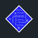 Servilleta De Papel Royal Blue 90th Birthday Party Repeat Names, papel<br><div class="desc">ELIJA SU COLOR y cree su propia servilleta de papel elegante y personalizada para una fiesta de cumpleaños número 90 o cualquier otra ocasión. El nombre y la edad se repiten en blanco. Este estilo tiene un fondo azul por defecto, pero puede seleccionar fácilmente un color de fondo diferente. ¡Eres...</div>
