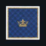 Servilleta De Papel Royal Blue & Gold Crown Elegant Royal Storybook<br><div class="desc">Personalizar con cualquier texto. Elementos coincidentes disponibles.</div>