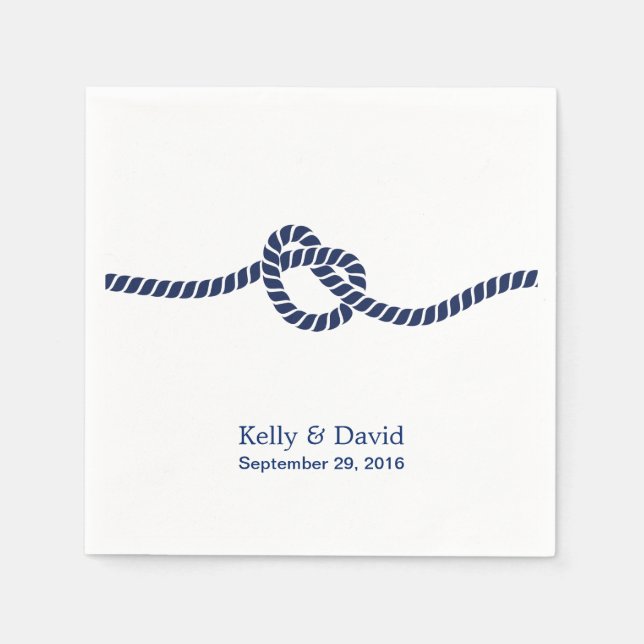 Servilleta De Papel Royal Blue Tying the Knot Boda (Anverso)