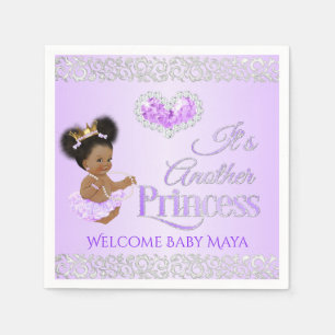 Servilleta De Papel Royal Princess Lavender y Silver Diamond Heart