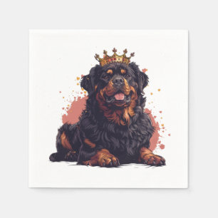 Servilleta De Papel Royal Rottweiler Dog Queen Crown