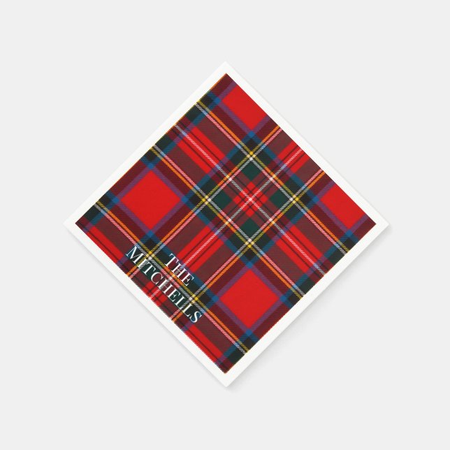 Servilleta De Papel Royal Stewart Cuadros Rojos PERSONALIZAR (Borde)
