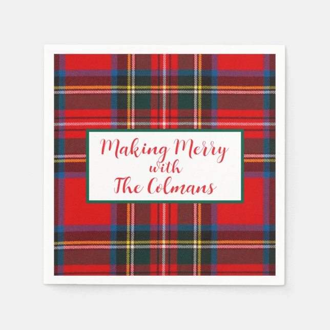 Servilleta De Papel Royal Stewart Red Plaid MAKING MERRY  (Anverso)