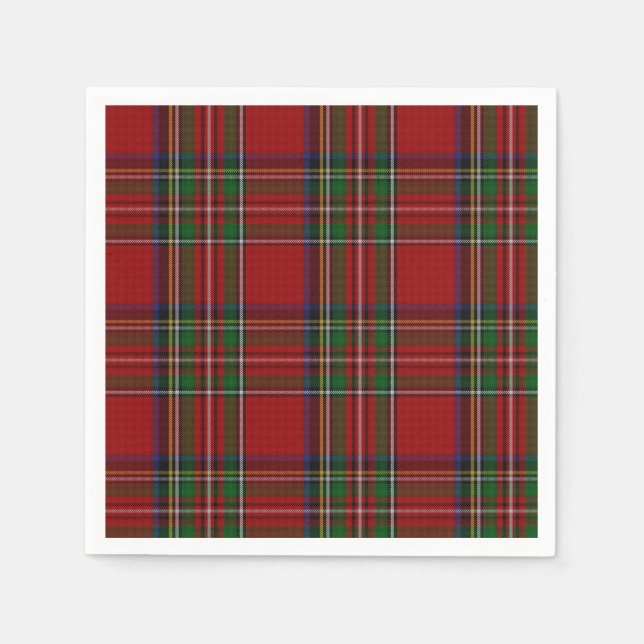 Servilleta De Papel Royal Stewart Tartan Plaid Paper Napkins (Anverso)