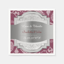 Royal Vintage Lace Personalizada Burgundy Silver