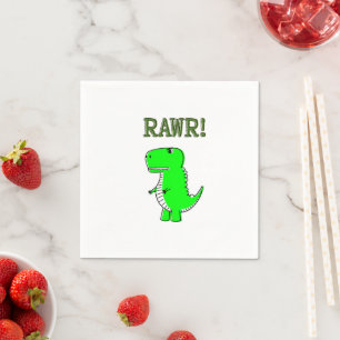 Servilleta De Papel RRAWR T-Rex lindo y enojado