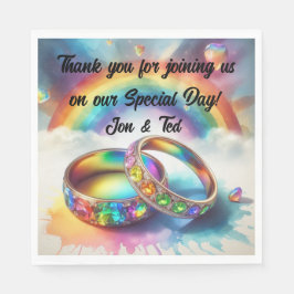 Servilleta De Papel RSVP Anillos arcoiris lesbianos gays