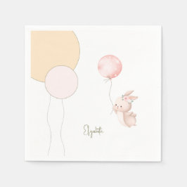 Servilleta De Papel Rubor Bunny Balloons Baby Shower personalizado