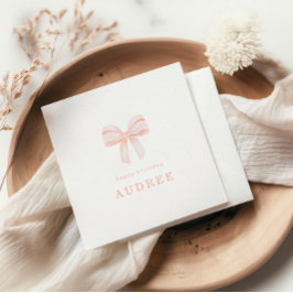 Servilleta De Papel Rubor Coquette Bow Birthday Party