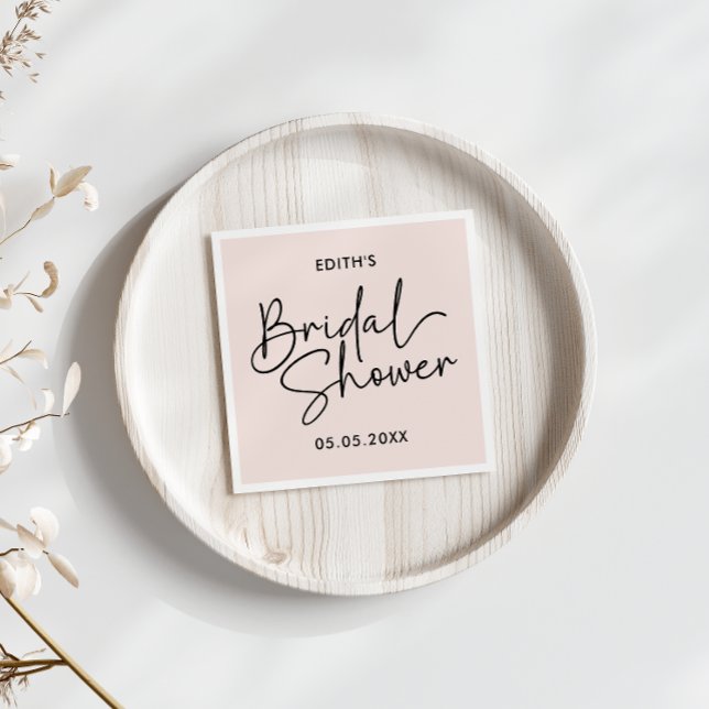 Servilleta De Papel Rubor de guión moderno Despedida de soltera escrit (Modern Handwritten signture like Script bridal shower)