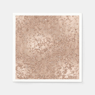 Servilleta De Papel Rubor de Oro Rosa Brillo Glam Sparkle Crujido Fies