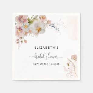 Servilleta De Papel Rubor Floral Bridal Shower Napkins