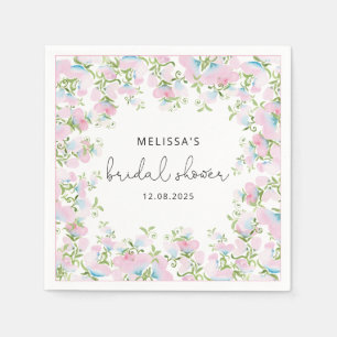 Servilleta De Papel Rubor Floral Watercolor Bridal Shower Napkins