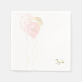 Servilleta De Papel Rubor Gold Balloons Baby Shower personalizado