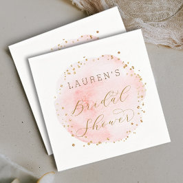 Servilleta De Papel Rubor Gold Watercolor Circle Bridal Shower