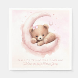 Servilleta De Papel Rubor Pink Bear Chica Baby Shower
