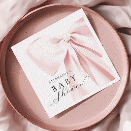 Servilleta De Papel Rubor Pink Bow Baby Shower Paper Napkins