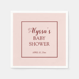 Servilleta De Papel Rubor Pink Burgundy tradicional Baby Shower
