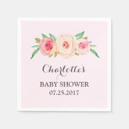 Servilleta De Papel Rubor Pink Floral Baby Shower