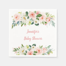 Servilleta De Papel Rubor Pink Floral Baby Shower