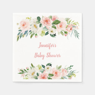Servilleta De Papel Rubor Pink Floral Baby Shower
