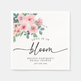 Servilleta De Papel Rubor Pink Floral Love In Bloom Bridal Shower