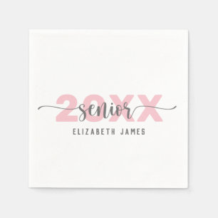 Servilleta De Papel Rubor Pink Lettering Senior Napkins