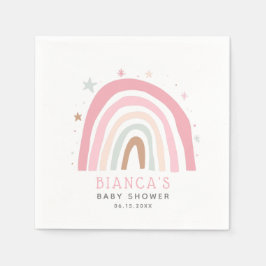 Servilleta De Papel Rubor Pink Rainbow Chica Baby Shower