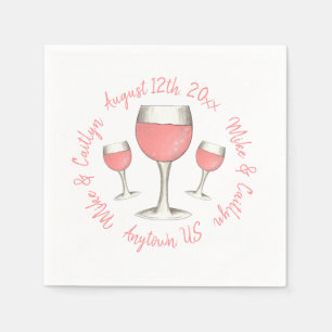 Servilleta De Papel Rubor Pink Rose todo el día Rosé Wine Bridal Showe