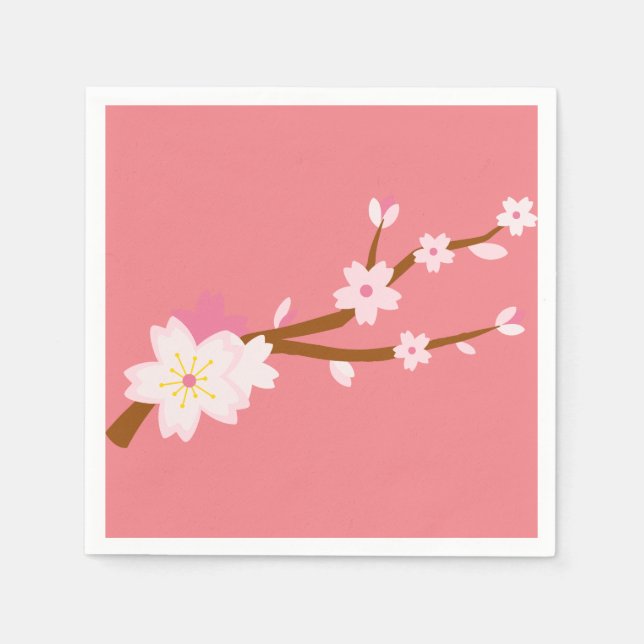 Servilleta De Papel Rubor rosa Sakura CHerry Blossom japonés (Anverso)