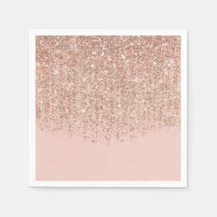 Servilleta De Papel Rubor Rosa y Dorado Rosa Brillo Glam Fiesta