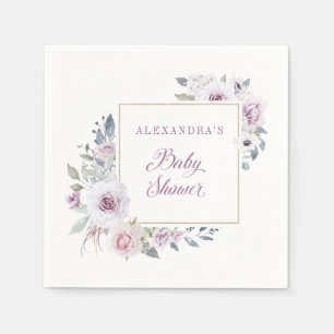 Servilleta De Papel Rubor violeta el Baby Shower floral